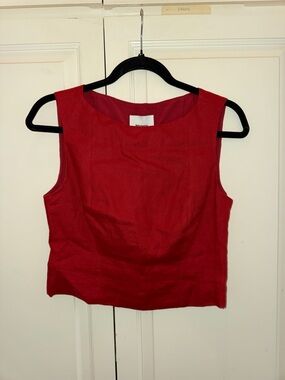 Reformation Red Sleeveless Crop Top